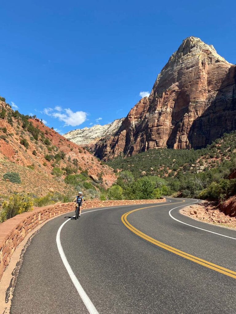 Biking the scenic drive in Zion