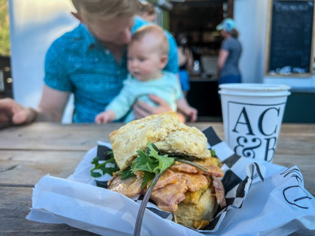 Things to do in Leavenworth, WA Argonaut Coffee breakfast sandwich