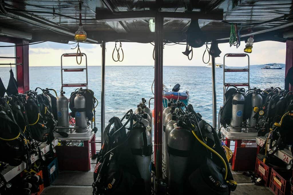 Dive gear on our Similan Islands Liveaboard Thailand