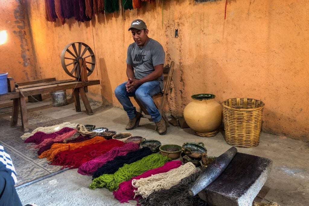 Weaving village Oaxaca Mexico