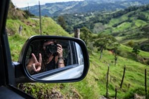 Renting a Car in Costa Rica Countryside with Camera