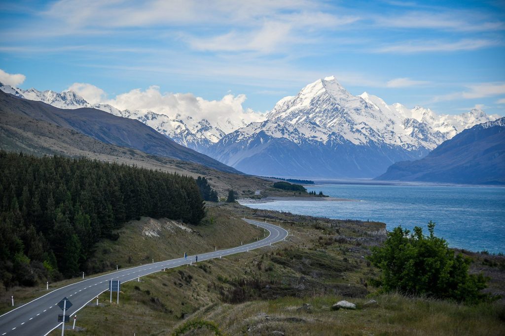 Drive to Mount Cook, South Island New Zealand