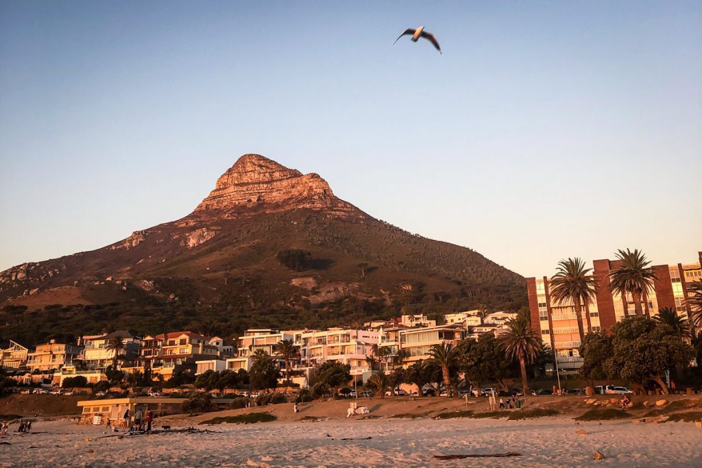 Camps Bay Beach Cape Town at sunset