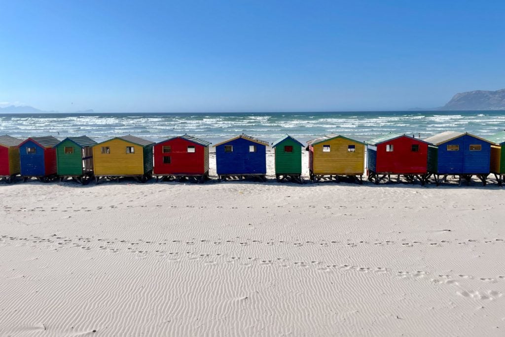 Muizenberg Beach beach huts Cape Town