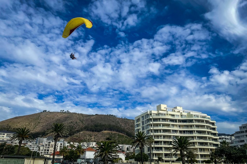 paragliding off Signal Hill in Cape Town