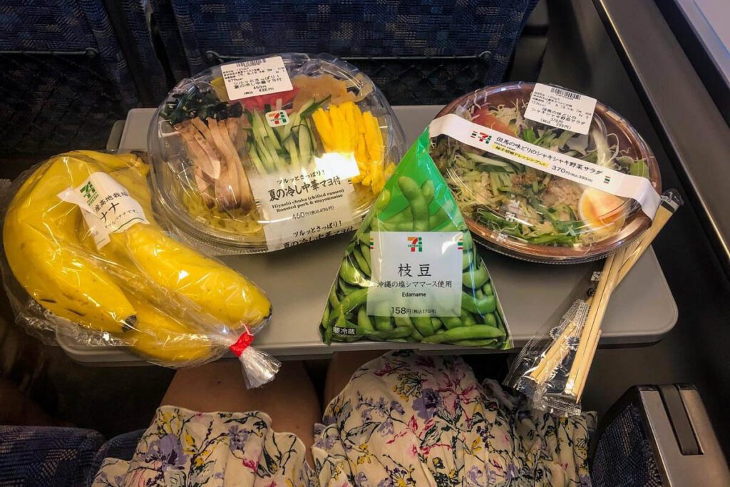 snacks on the bullet train in Japan