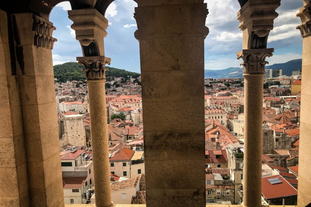 view from the bell tower in Split Croatia