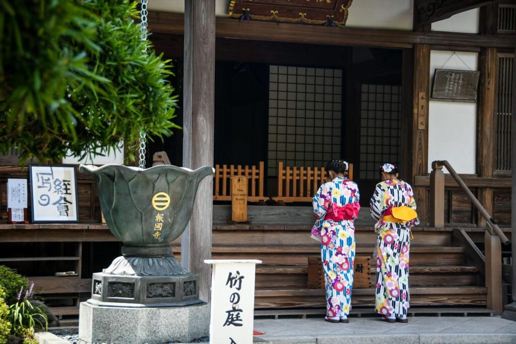 kimonos in Japan