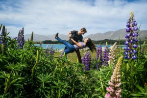 Lake Pukaki lupins in New Zealand