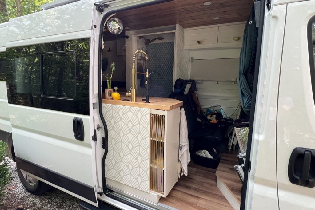 Campervan kitchens-Lola doorway outside