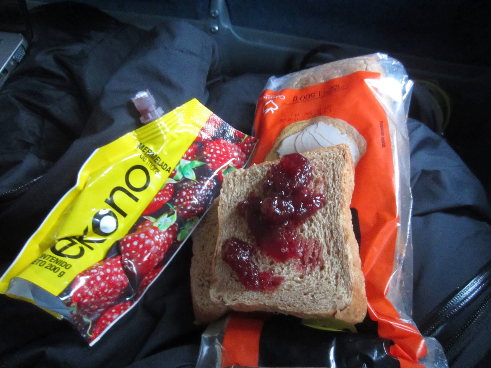 Oh, the life of a backpacker... jam sandwiches for 3 days straight.