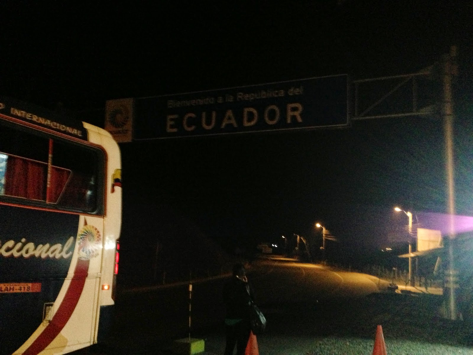 Border Crossing Ecuador to Peru Border Sign