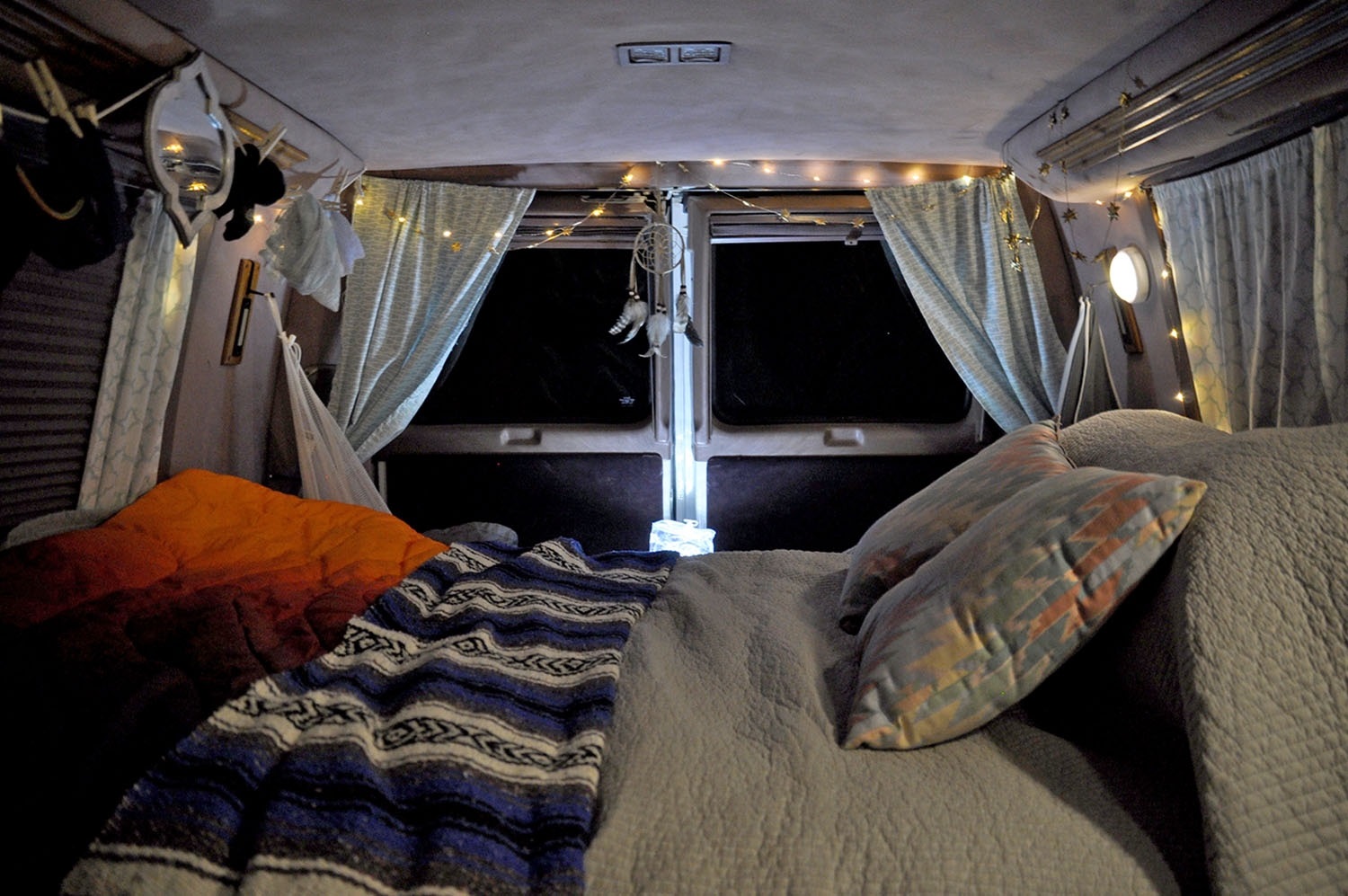 Campervan Gear Packing List Night time lights
