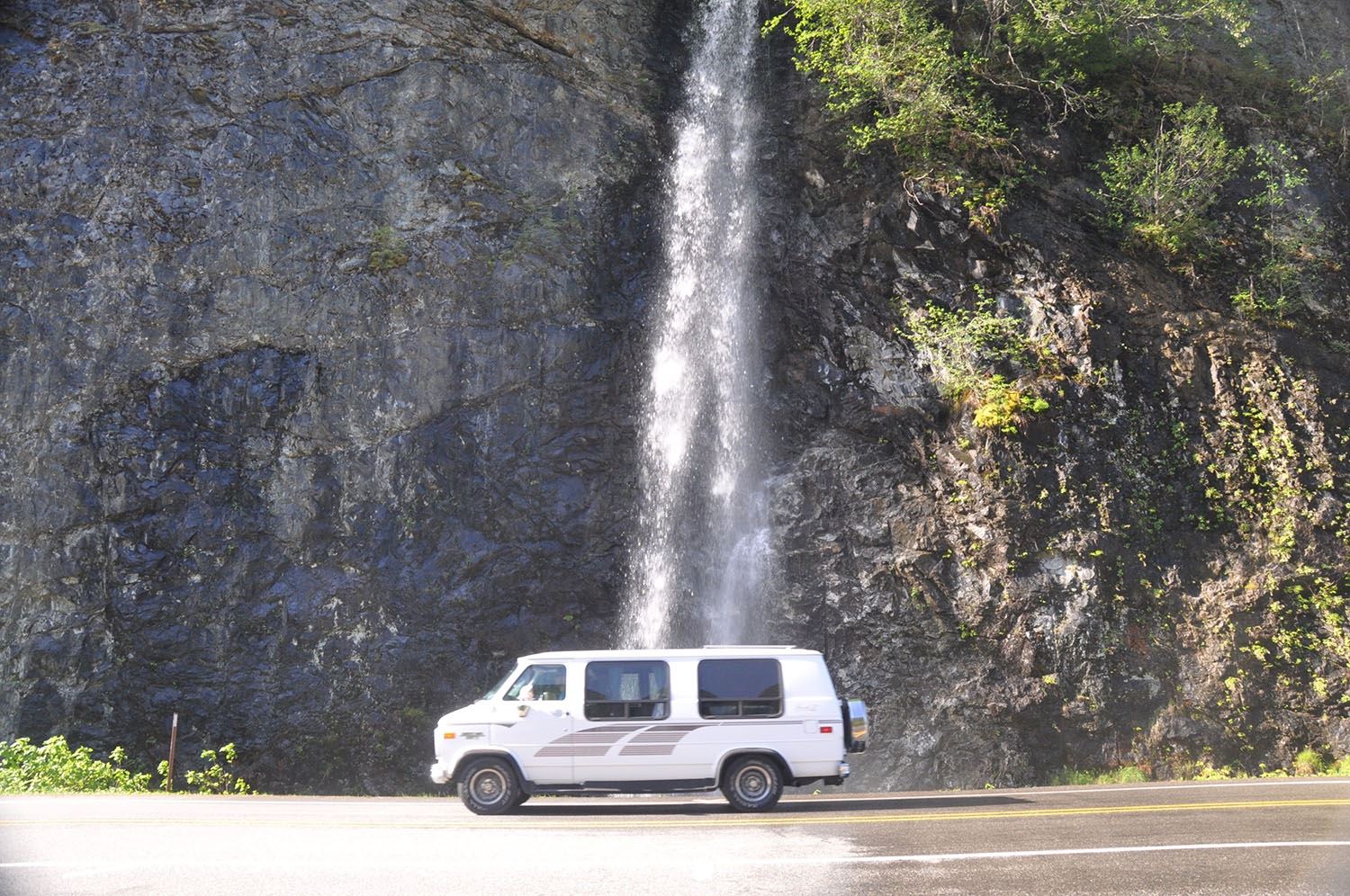Campervan Life waterfall