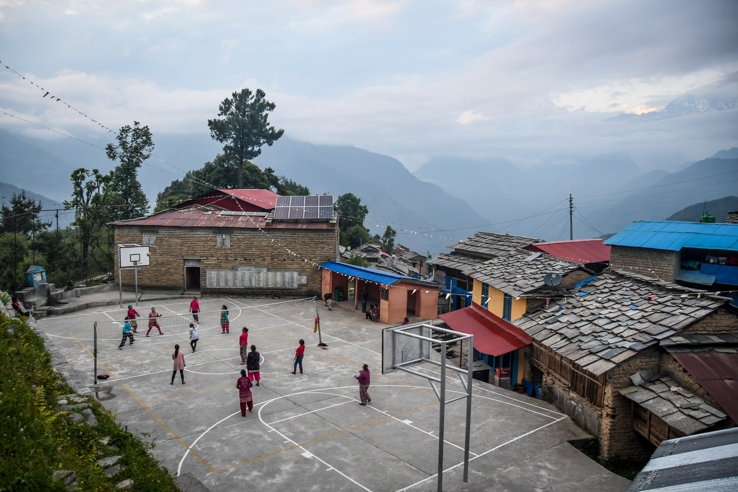 Mohare Danda Trek Locals playing volleyball