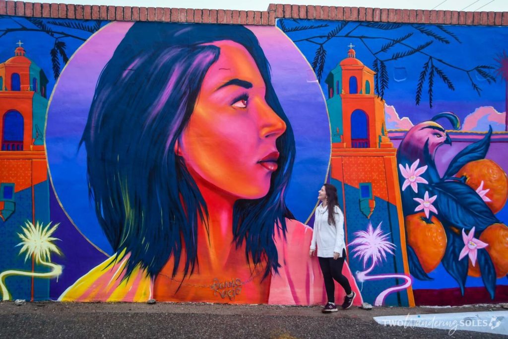 Girl in Barrio Viejo Street Art