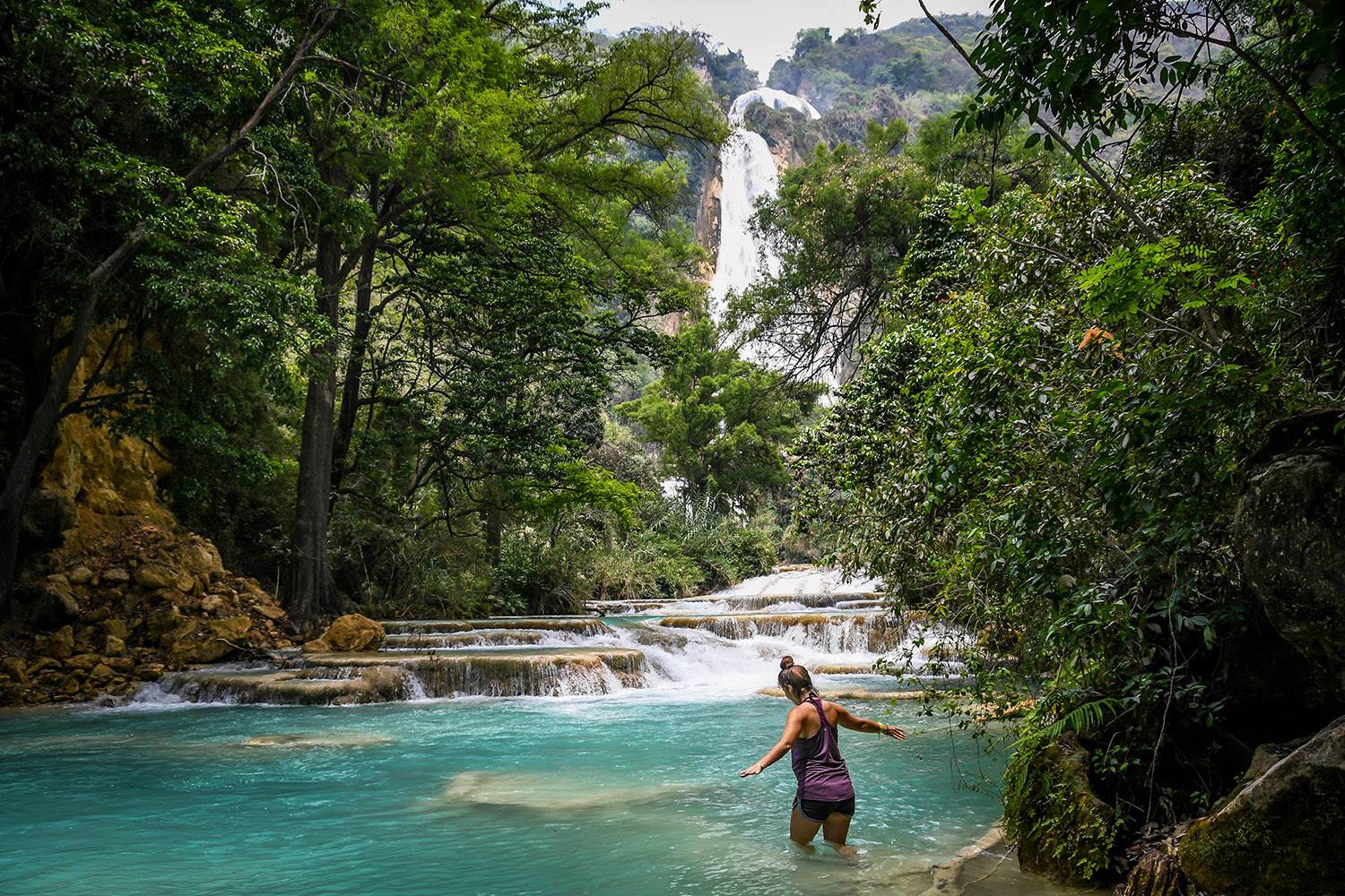El Chiflon Waterfalls Mexico Day Trip Bridal Veil Walking