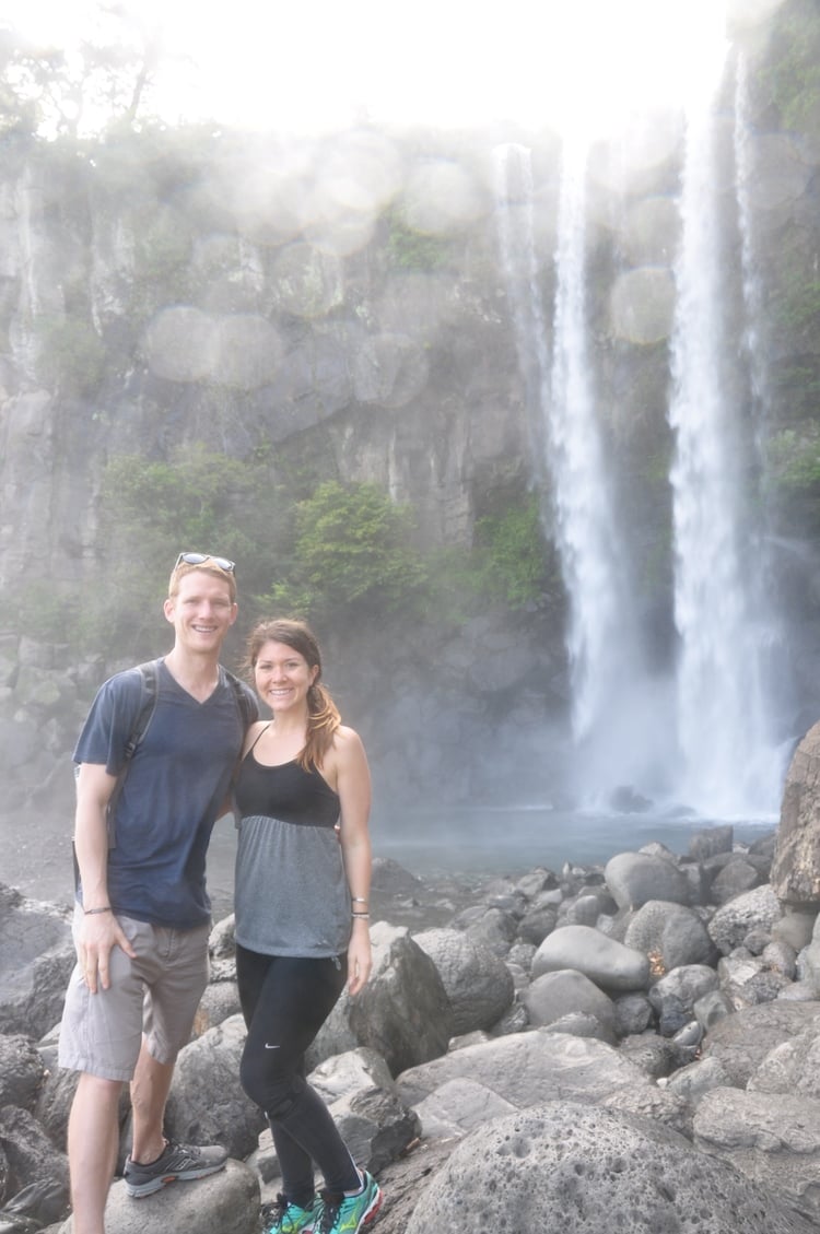 Jeongbang Waterfall Jeju Korea