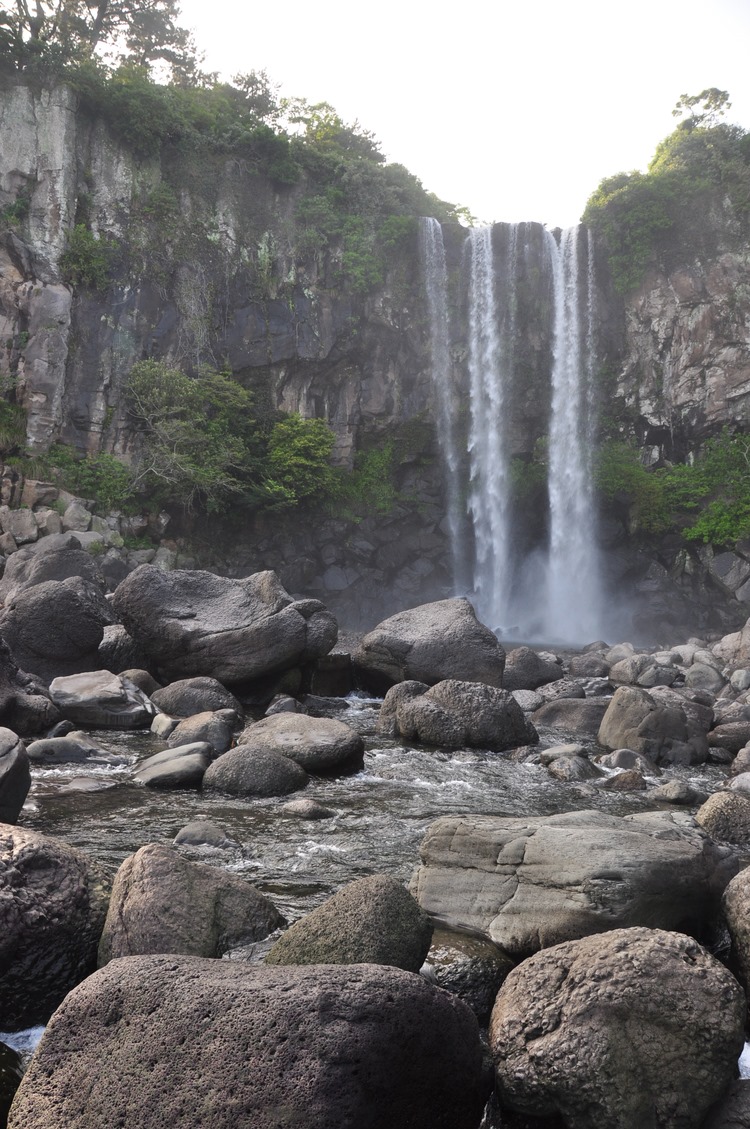 Jeongbang waterfall Jeju Korea