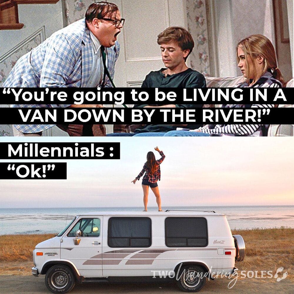 Living in a Van down by the River Meme