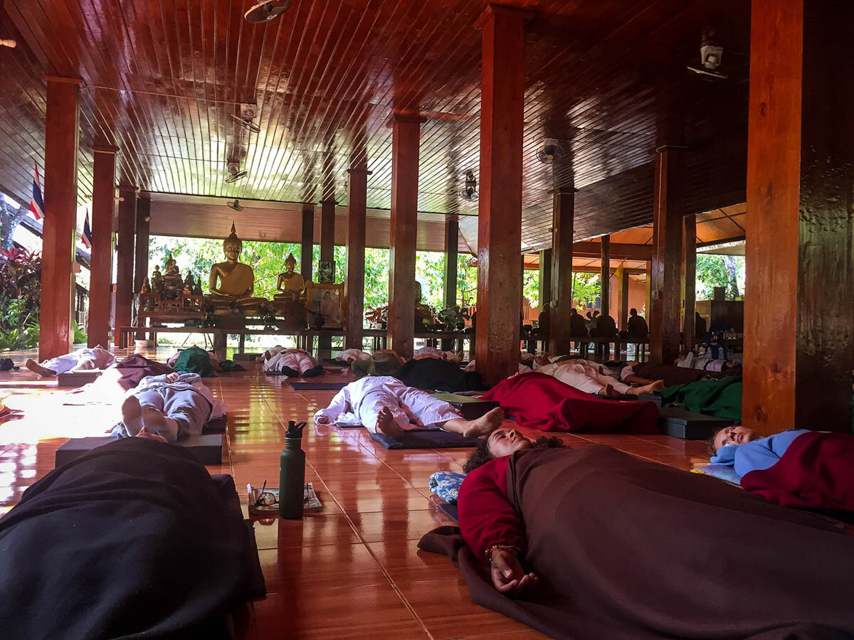 Meditation Retreat Thailand Forest Monastery Wat Pa Tam Wua Laying Meditation