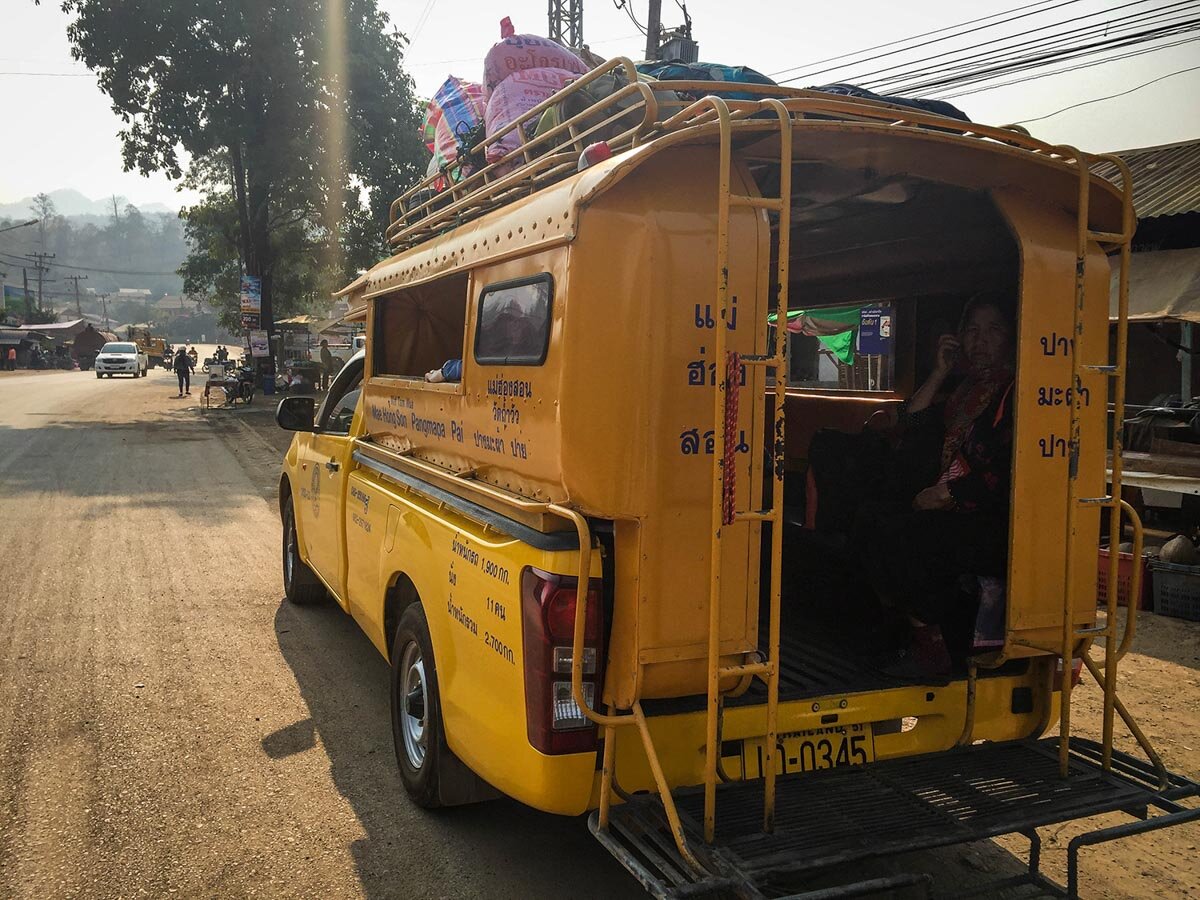 Meditation Retreat Thailand Forest Monastery Wat Pa Tam Wua Yellow Truck