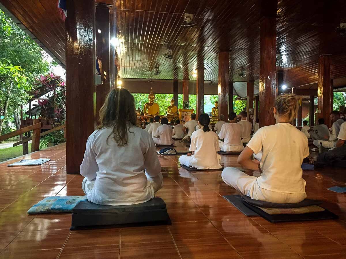 Meditation Retreat Thailand Forest Monastery Wat Pa Tam Wua Sitting Meditation