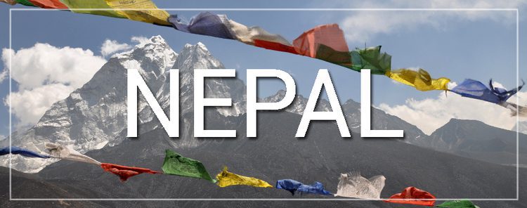 Nepal Prayer Flags and Mountains