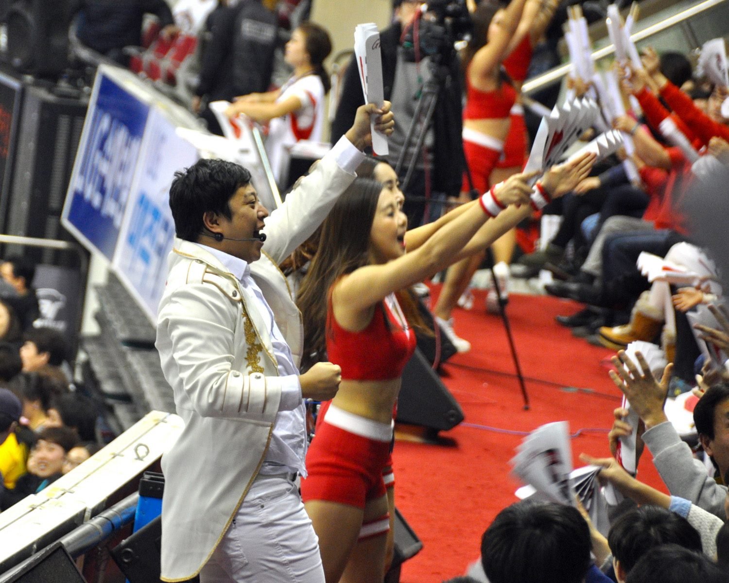 South Korea volleyball game fan section