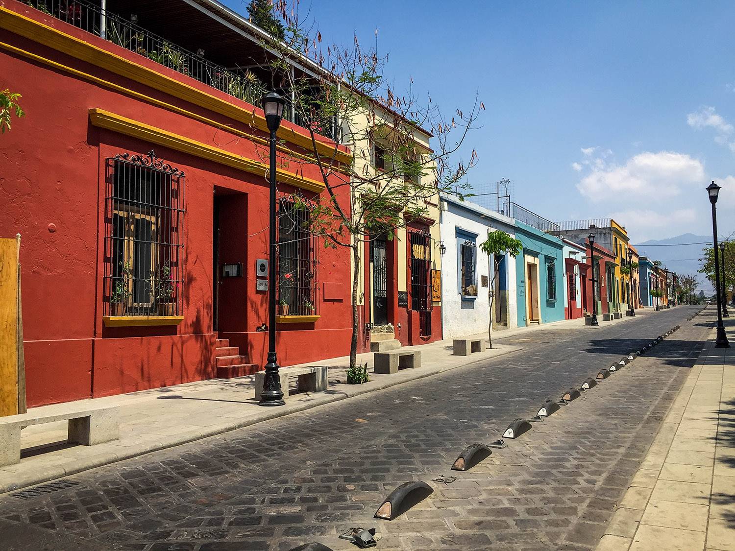 Things to Do in Oaxaca City Street Colorful Buildings