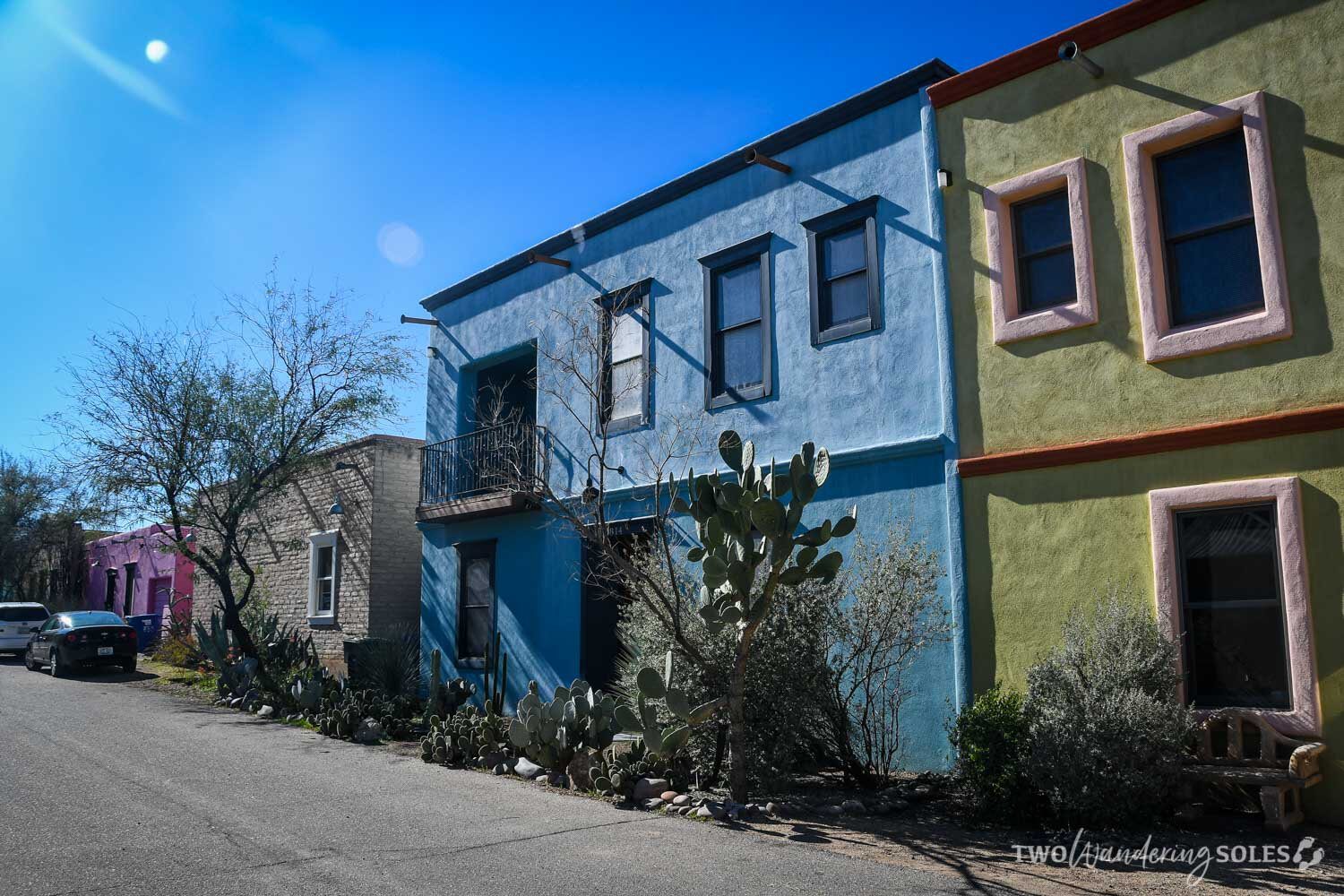 Things to do in Tucson Barrio Viejo Colorful Houses