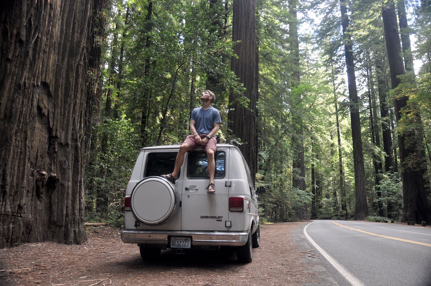 Van Life Q&A Sitting on Van in Woods