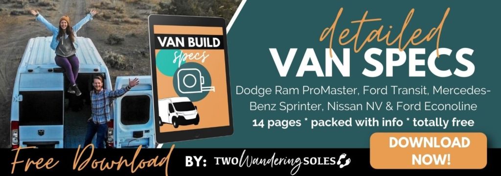 Van Specs for Campervan Conversion | Two Wandering Soles