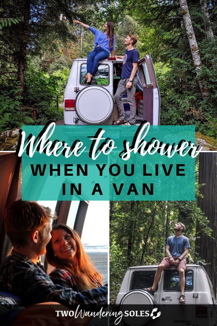 how to shower while living in a campervan