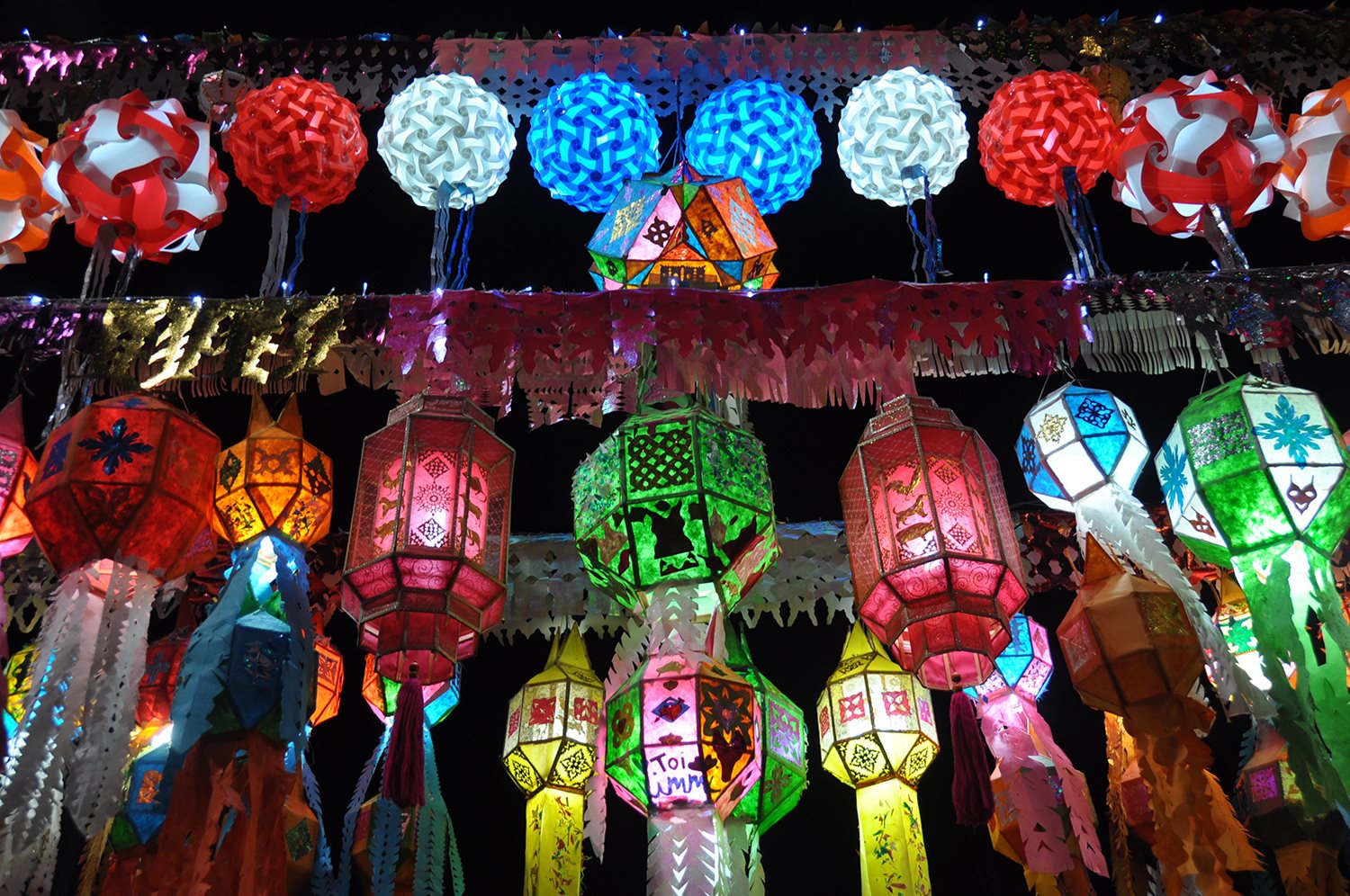 Yi Peng Loy Krathong Chiang Mai Thailand Lanterns