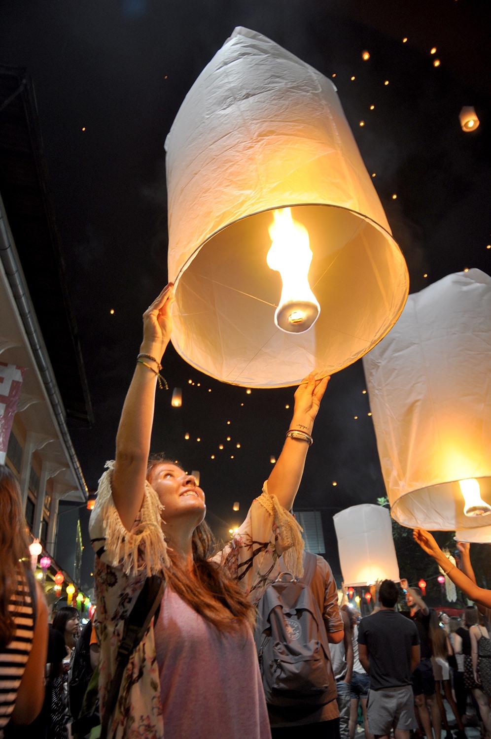 Yi Peng Loy Krathong Chiang Mai Thailand lantern release