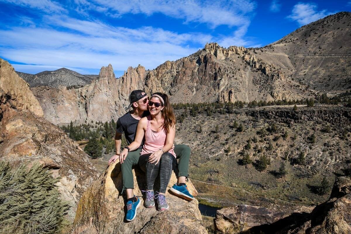 This photo was taken on a sunny mid-October day. When hiking with no shade, it was warm enough for tank tops, but in the evening we needed sweatshirts.