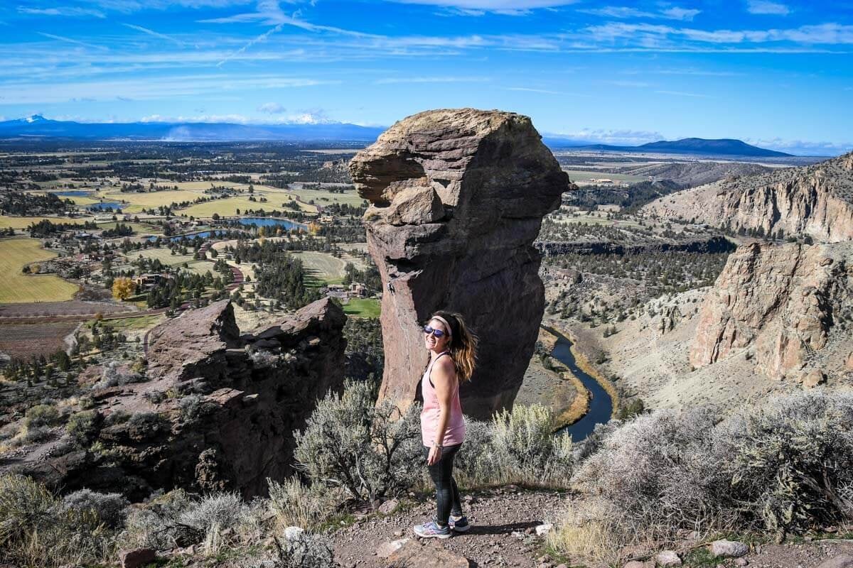 If you look closely at this rock formation, you’ll see a climber making their way to the “mouth” of Monkey Face.