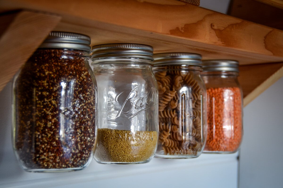 Campervan Kitchen Storage | Mason Jars