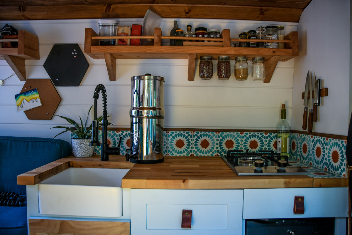 Campervan Kitchen Butcher Block Countertop