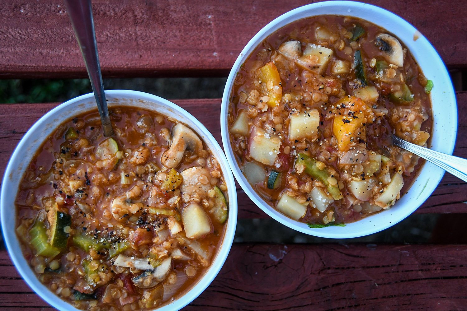 Healthy Camping Food: Vegetable Lentil Soup