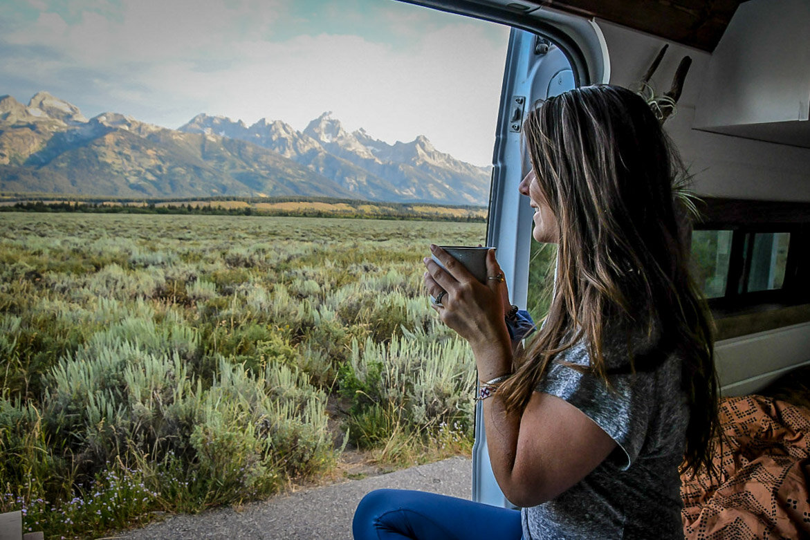 Nothing like enjoying sunrise over the mountains with a coffee!