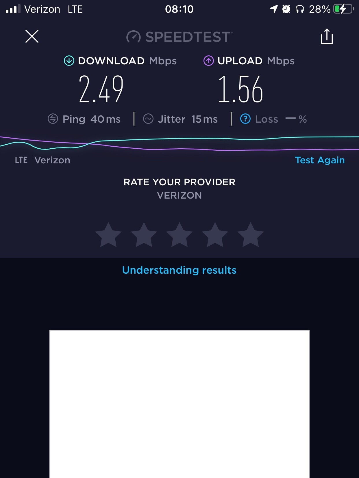 Mobile Speed Test with weBoost ON