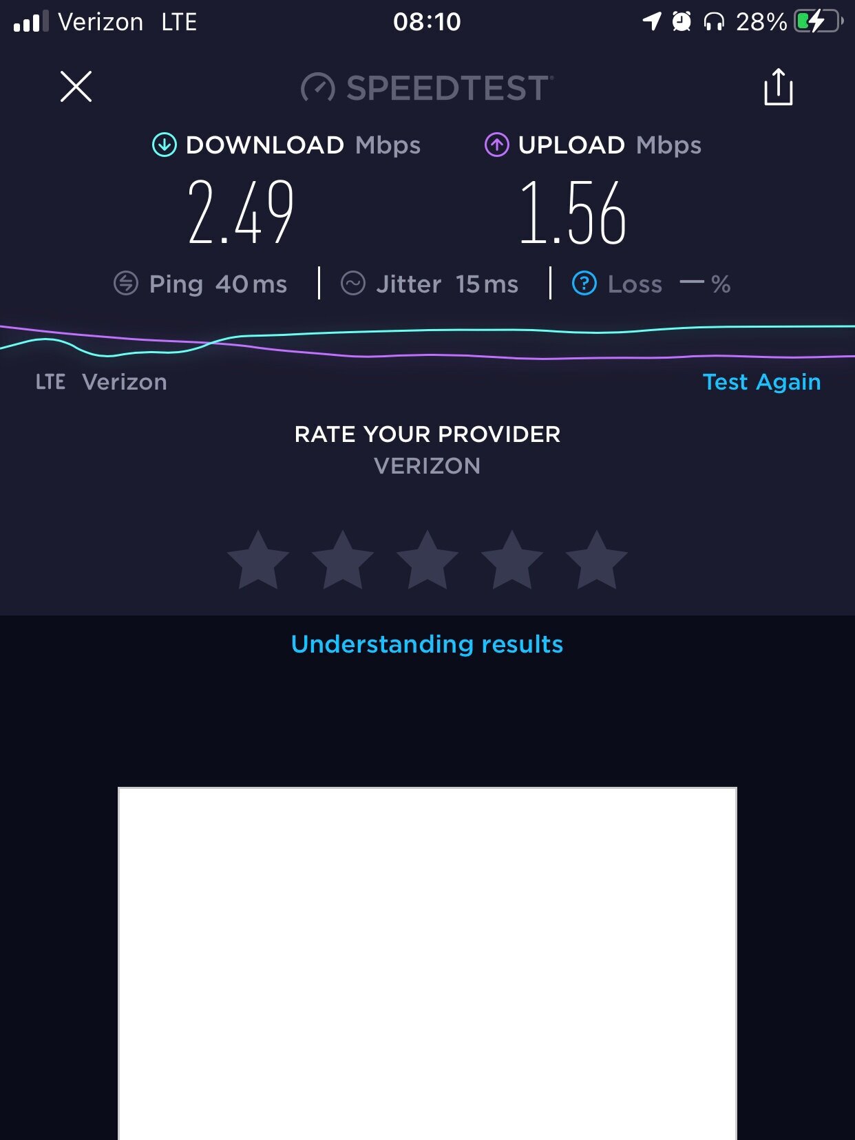 Mobile Speed Test with weBoost ON