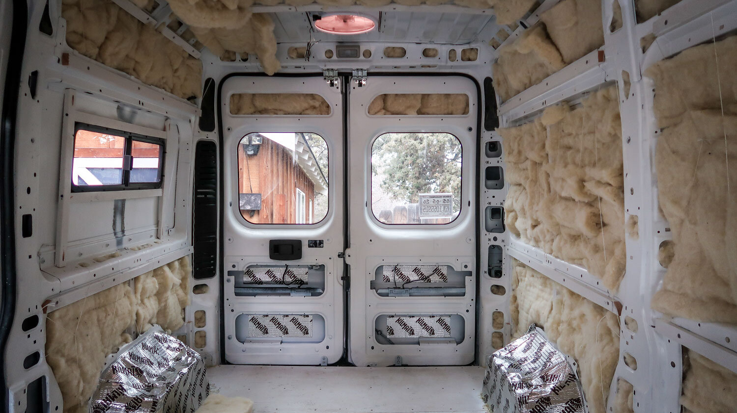 Sheep Wool Insulation in our ProMaster (nearly done)