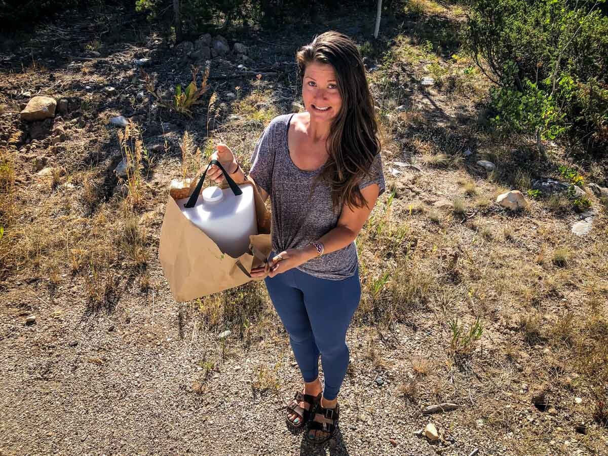 Here’s a behind-the-scenes shot of me emptying the “liquids” container from our toilet. Not my favorite chore, but also, surprisingly notterribleeither.