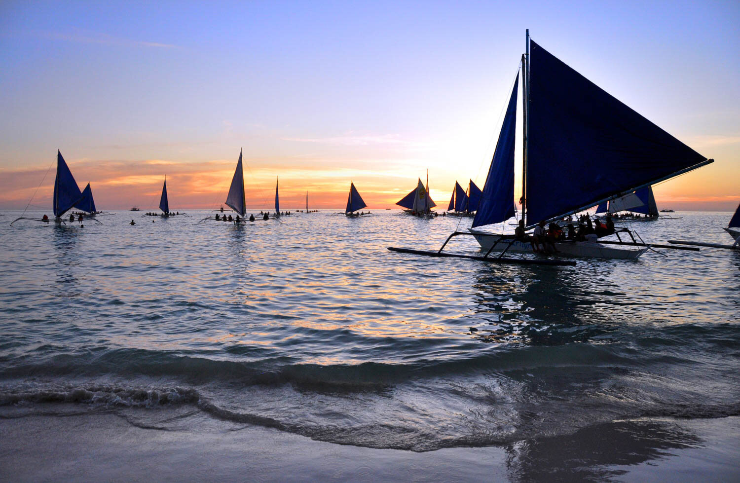 Best Time to Visit the Philippines | Boracay sailboats at sunset