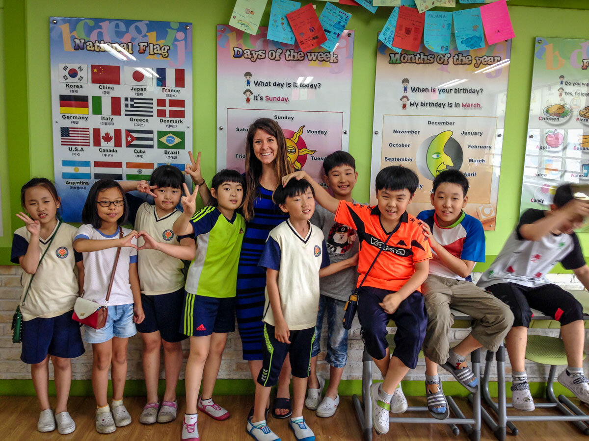 The job that inspired us to teach online… This is a snapshot from our year living and teaching English in South Korea (one of the best experiences we’ve had!). If you’re interested in teaching abroad eventually, we’ve got tons of information on that too!