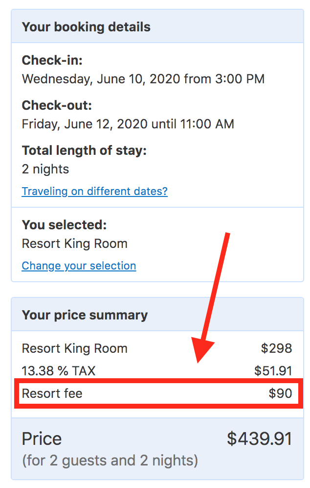 Booking a Hotel in Las Vegas Resort Fee