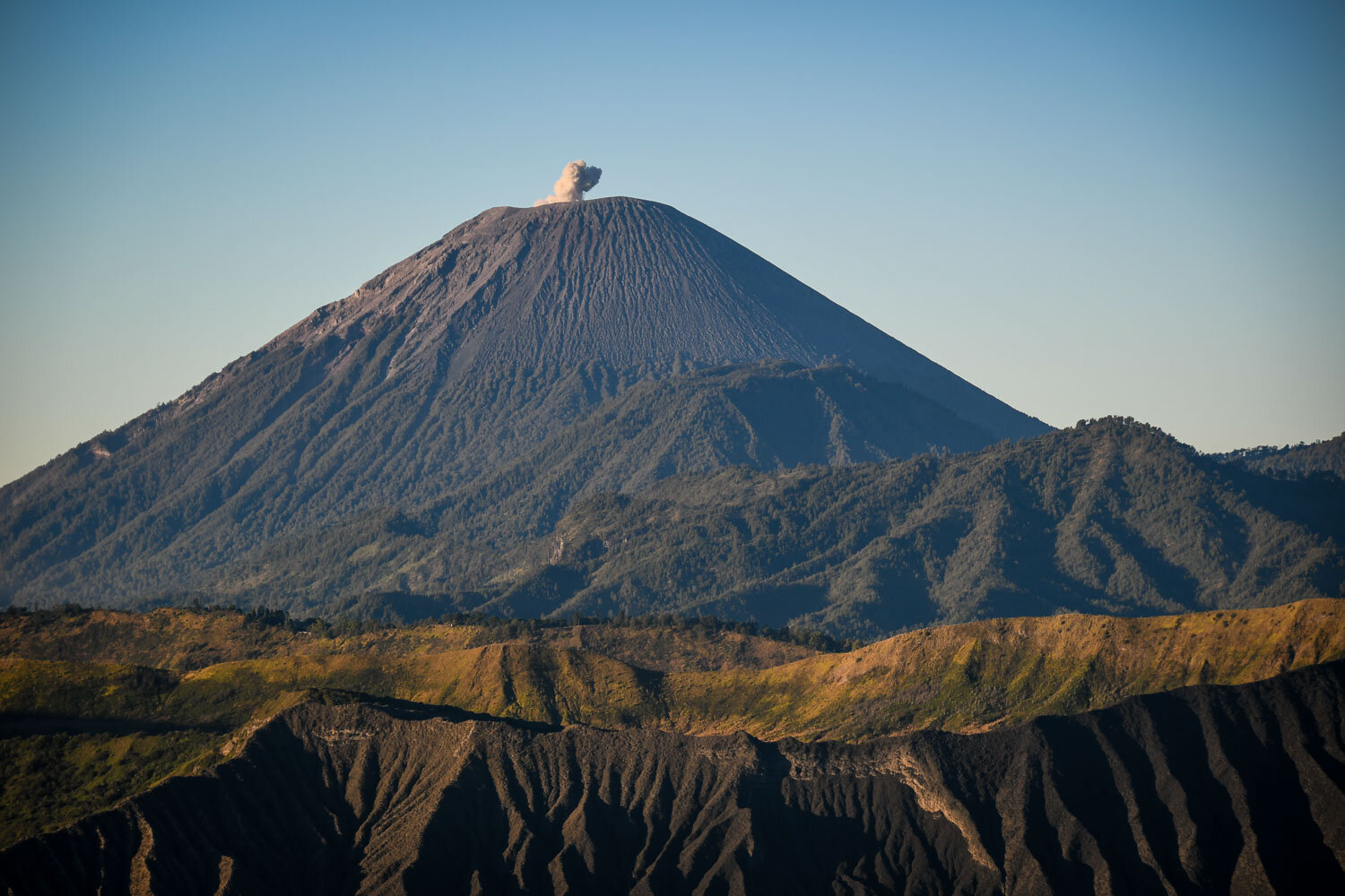 Mount Semeru Small Eruption Cloud